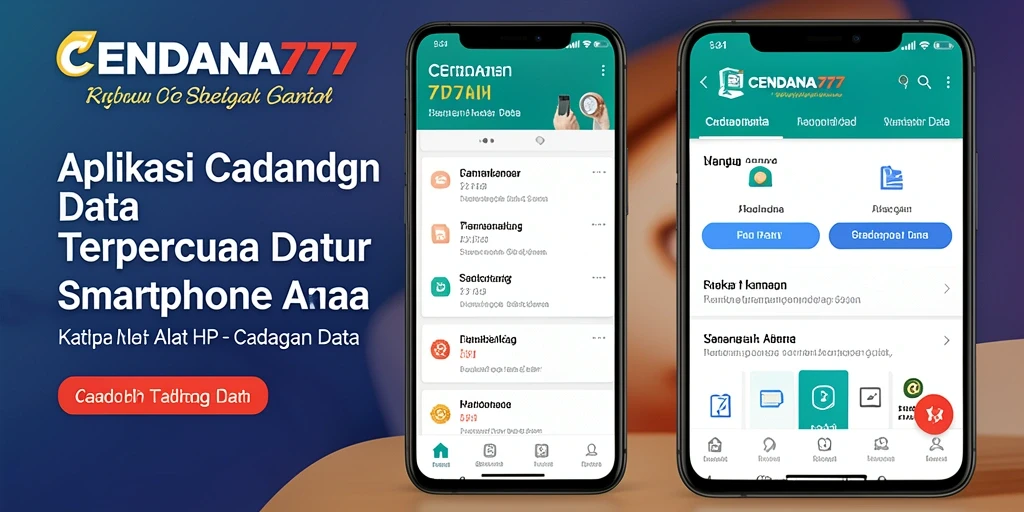 Tampilan antarmuka aplikasi CENDANA777 saat melakukan pencadangan data.