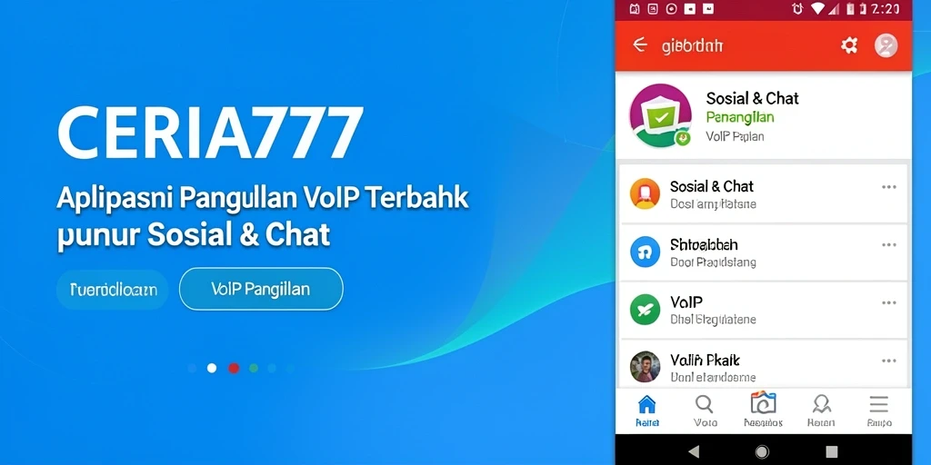 Tampilan antarmuka CERIA777 saat melakukan panggilan VoIP dengan teman.