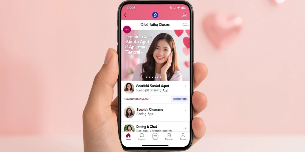 Tampilan antarmuka aplikasi Dating App ID098 yang user-friendly.