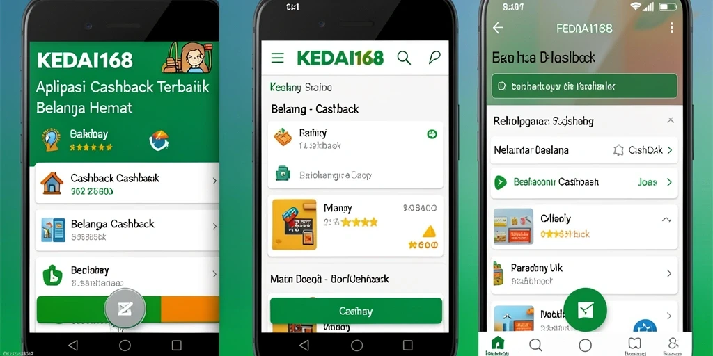 Antarmuka KEDAI168 menampilkan berbagai penawaran cashback menarik.