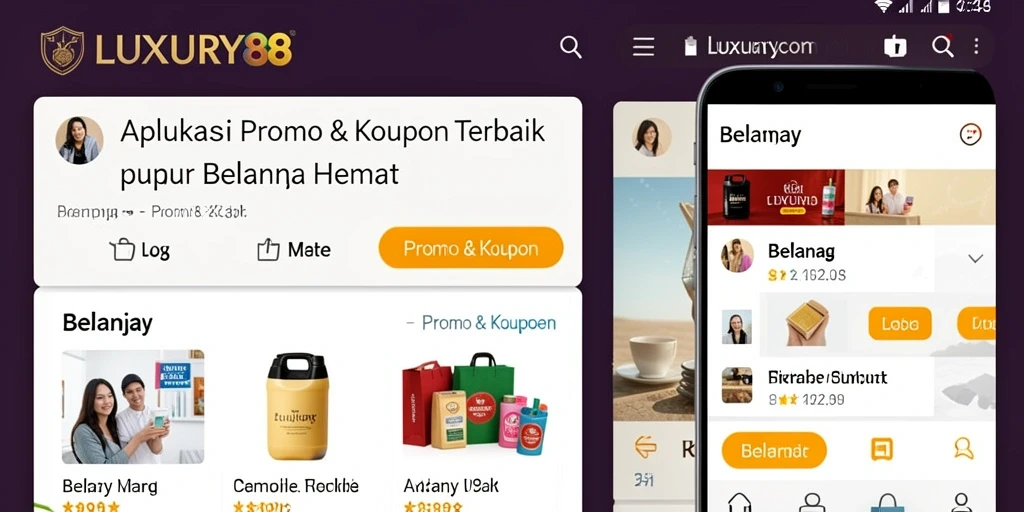 Screenshot antarmuka LUXURY88 menampilkan promo menarik dan kupon.