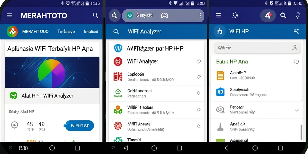 Antarmuka menarik dari aplikasi MERAHTOTO yang menampilkan analisis WiFi.