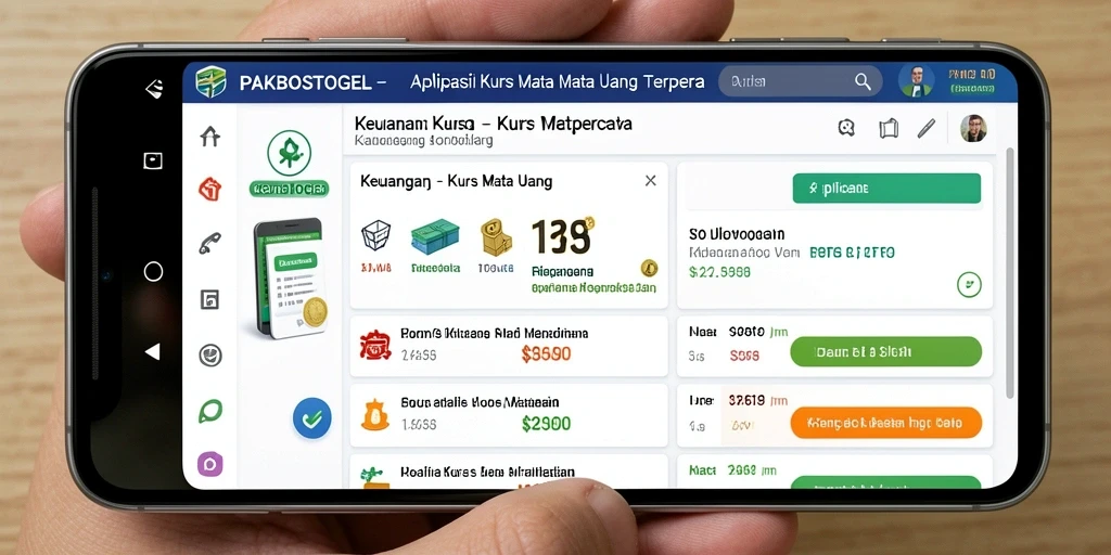 Screenshot antarmuka PAKBOSTOGEL menampilkan fitur kurs mata uang.