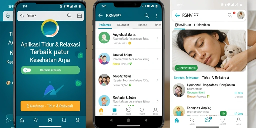 Antarmuka RSNVIP7 yang menonjolkan fungsi Tidur & Relaksasi.