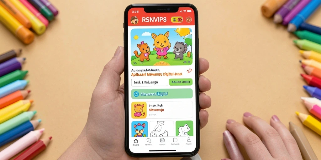 Screenshot aplikasi RSNVIP8 dengan antarmuka Mewarnai Digital yang menarik.