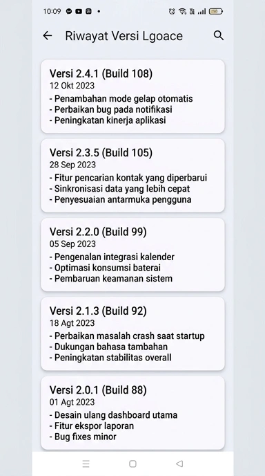 Riwayat Versi lgoace untuk Pengguna Android